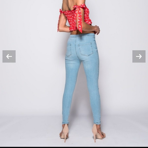 Sz 6  left! distressed jeggings! - Picture 2 of 4